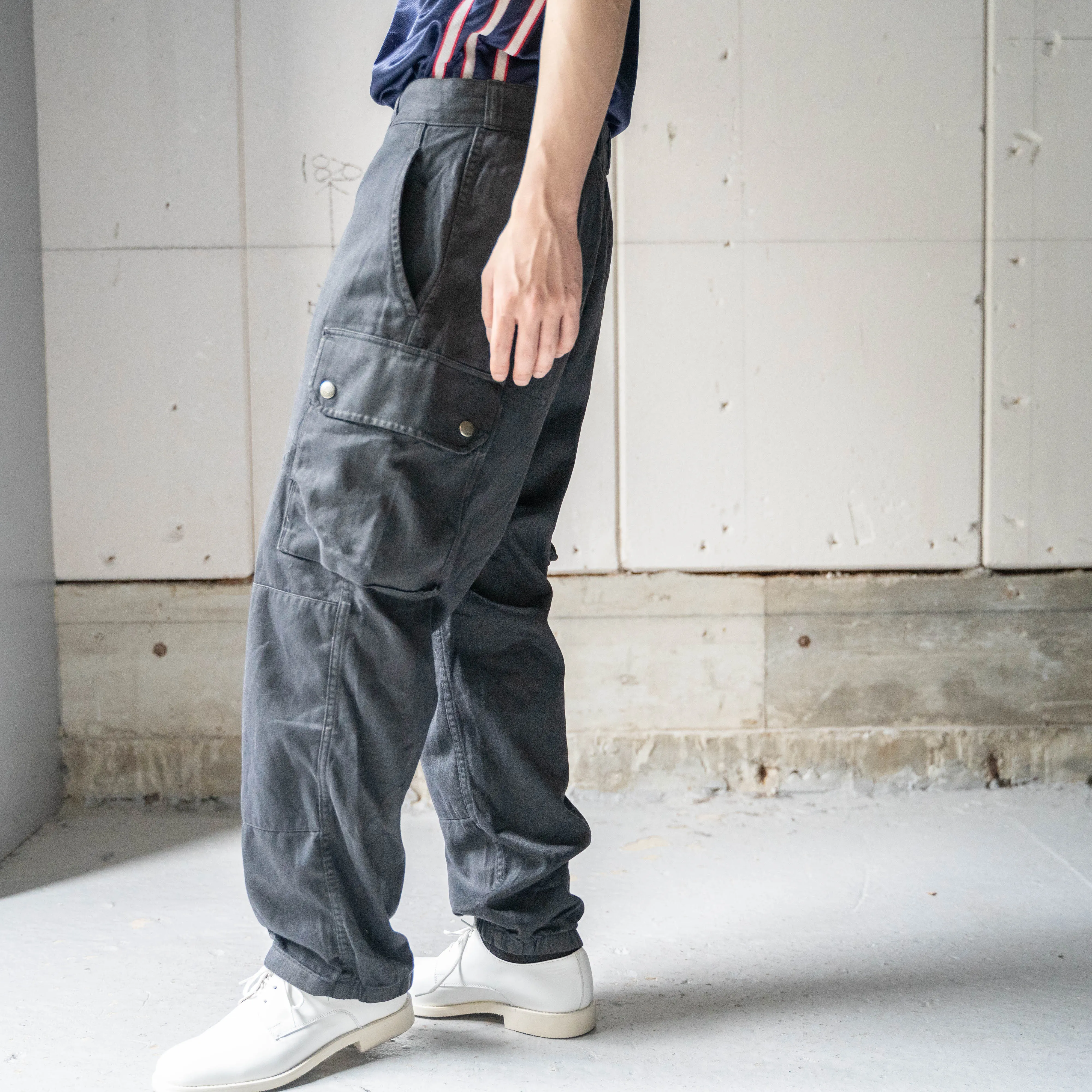 1980-90s French military F2 cargo pants 'black dyed'