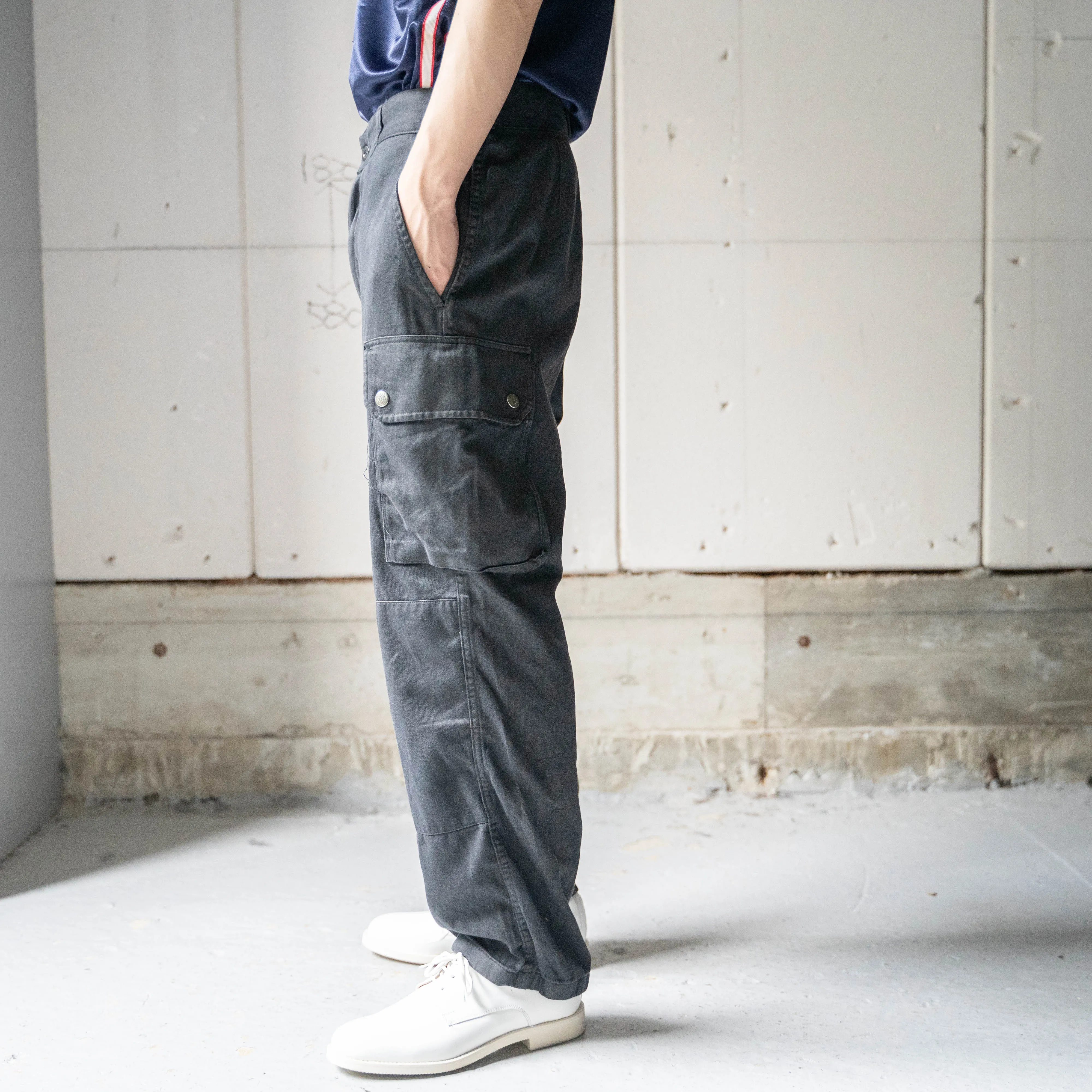 1980-90s French military F2 cargo pants 'black dyed'