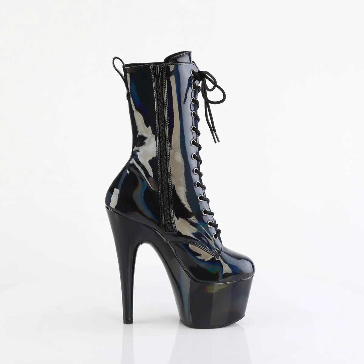 7 Inch Heel ADORE-1040WR-HG Black Holo Patent