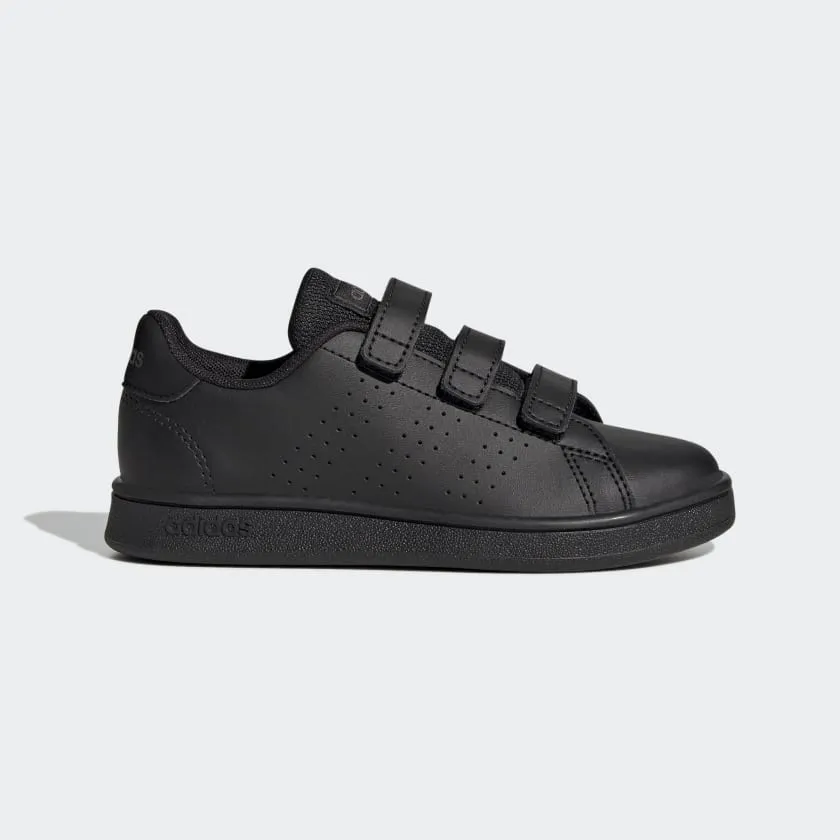 ADIDAS KIDS ADVANTAGE TRIPLE BLACK SHOES