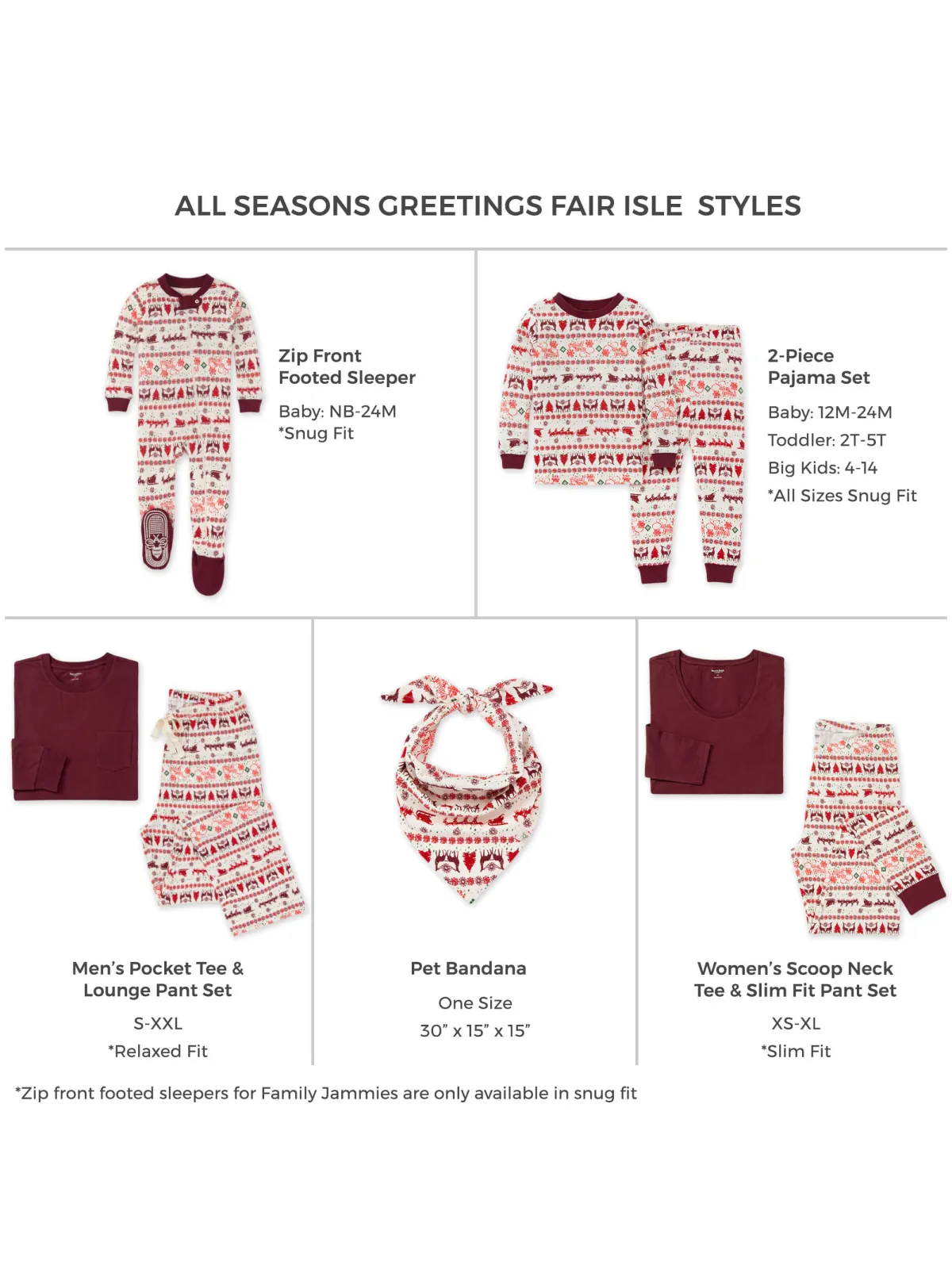 Adult Men's Pocket Tee Pajama Set, Seasons Greetings Fair Isle