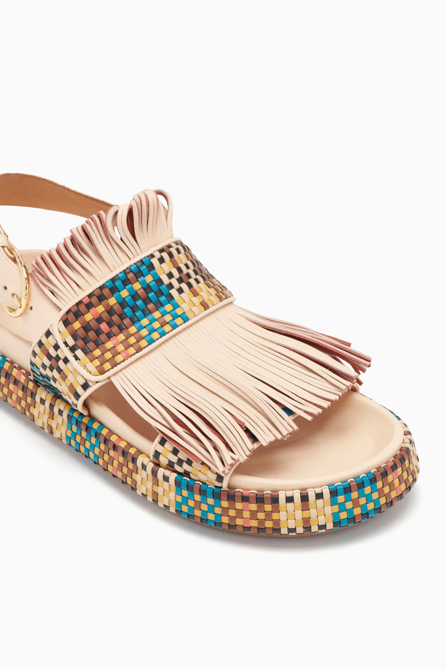 Alba Woven Fringe Sport Sandal - Wheat Woven