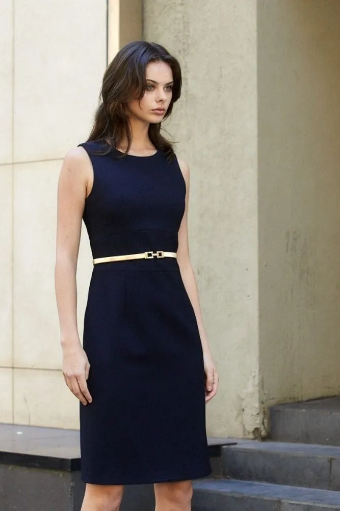 Annalise Tailored Dress - Navy Stretch