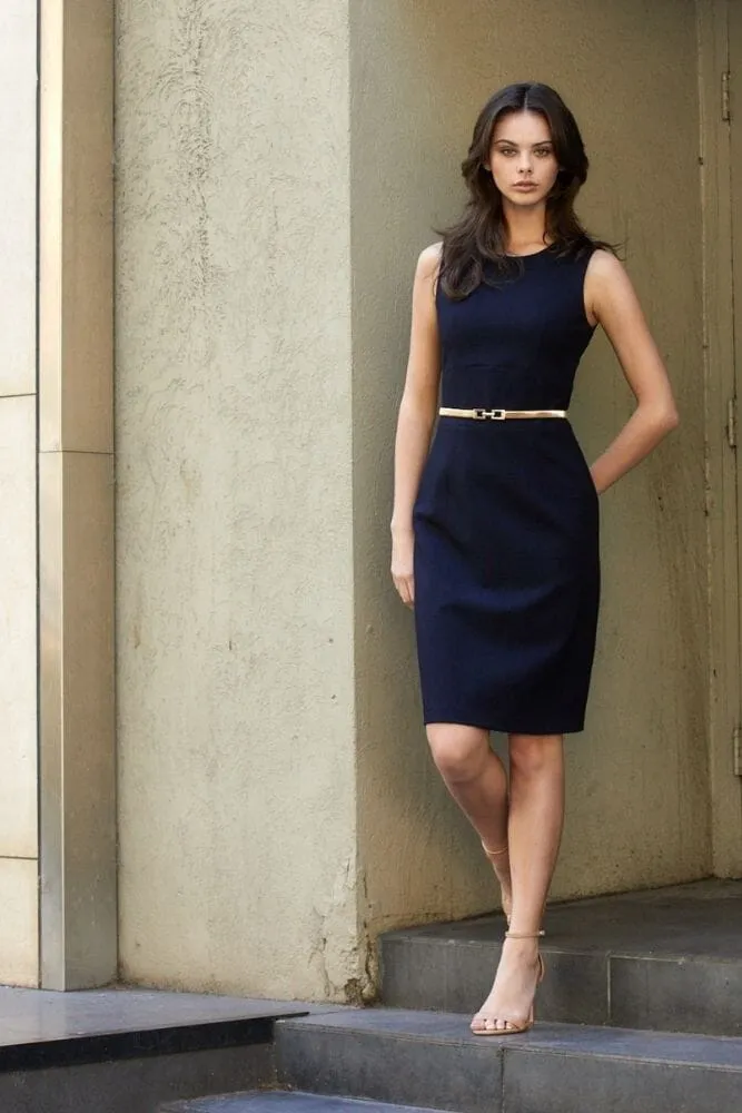 Annalise Tailored Dress - Navy Stretch