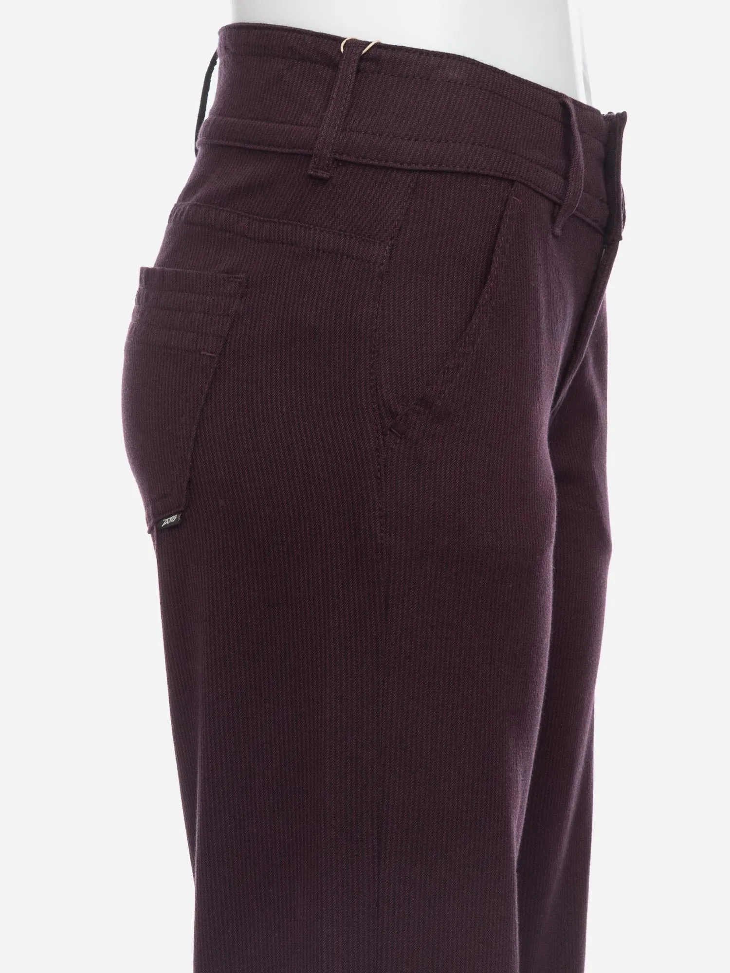 ATO Berlin Bordeaux Lilia Straight Cut Wide Leg Trousers