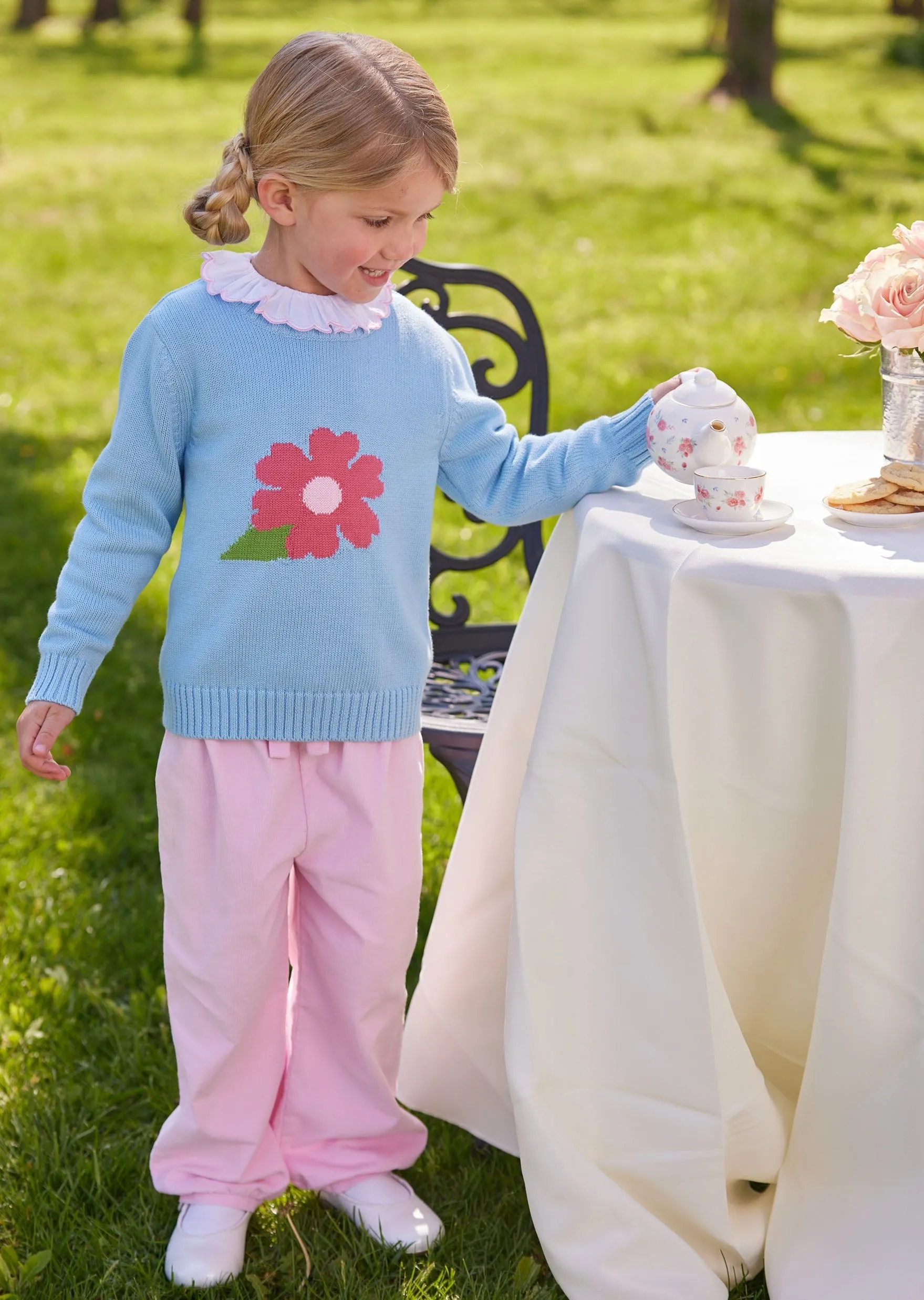 Banded Bow Pant - Light Pink Corduroy