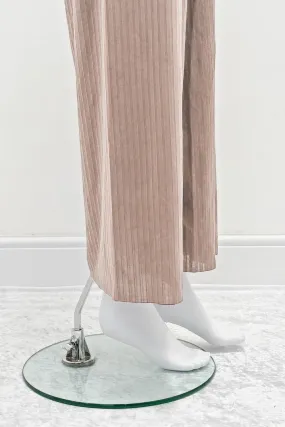 Beige Casual Wide Leg Trouser