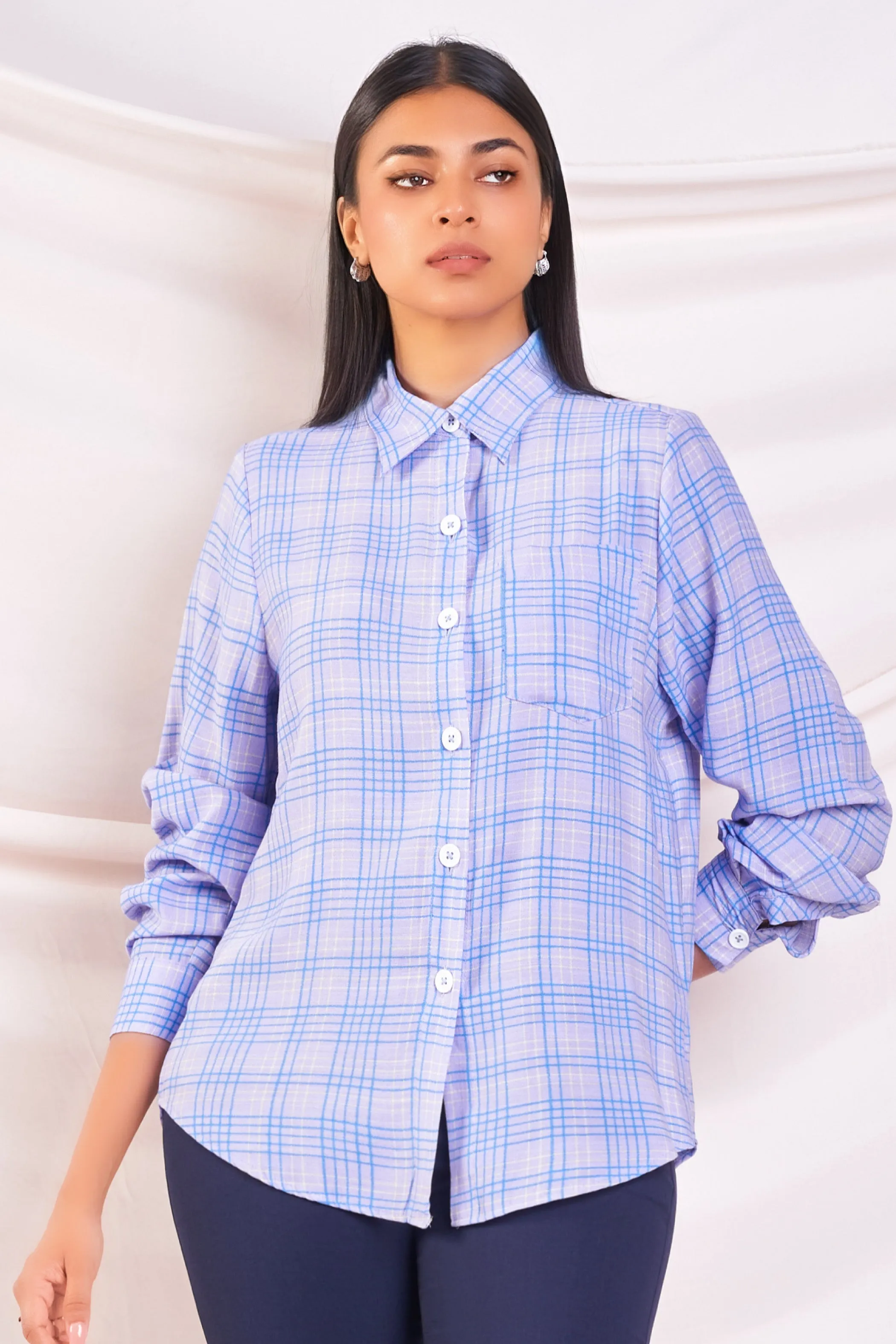 Blue Plaid Shirt