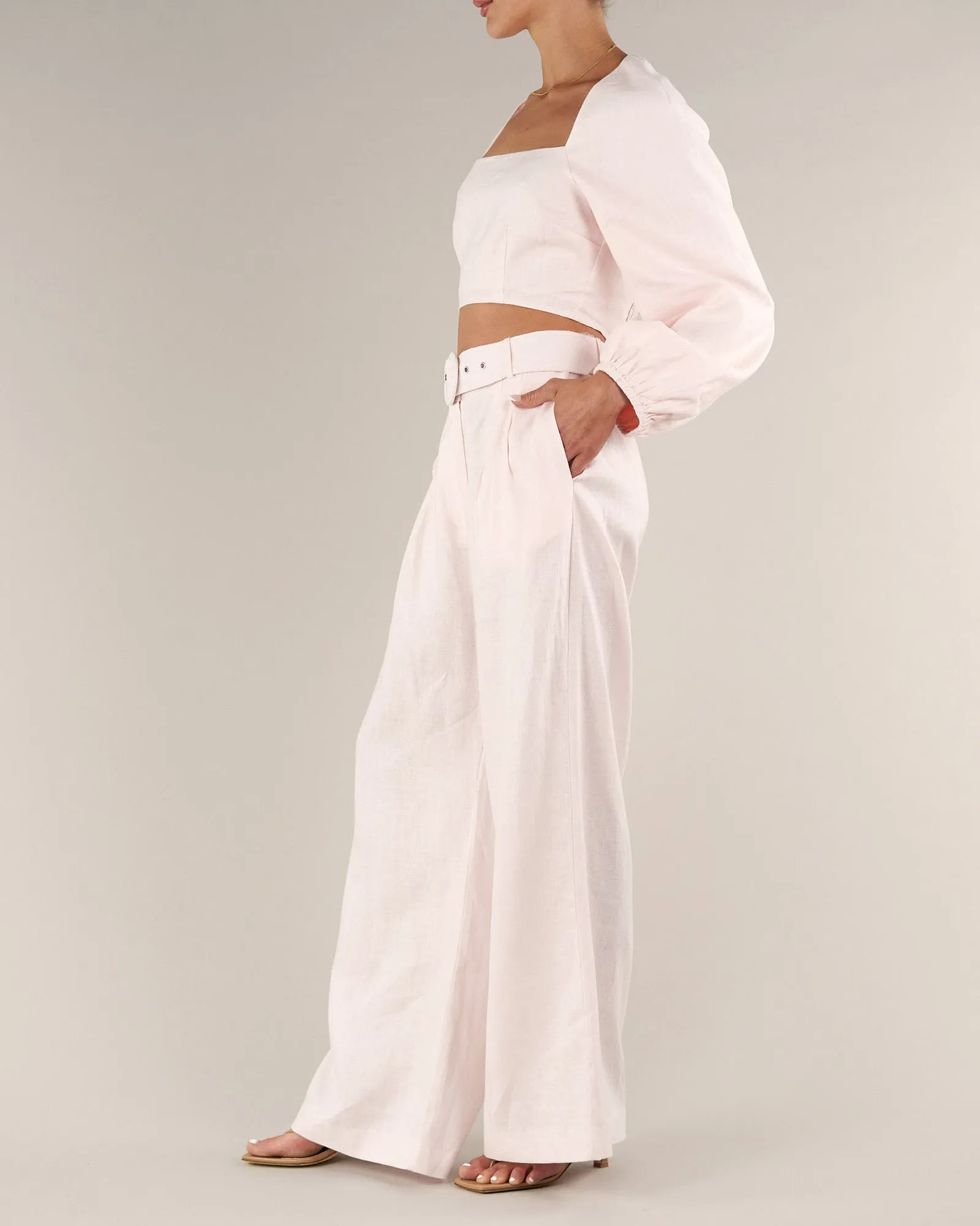 Bridgette Linen Pant - Rosewater