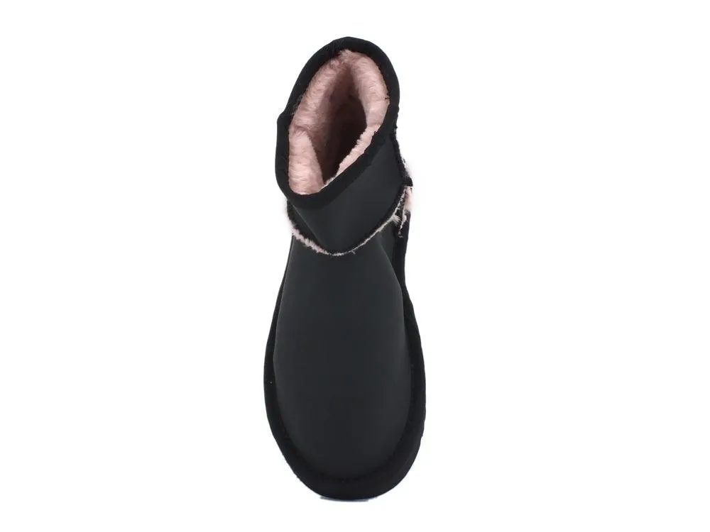 C1BERIAN Boot Montone Nero Rosa A103 BOOT