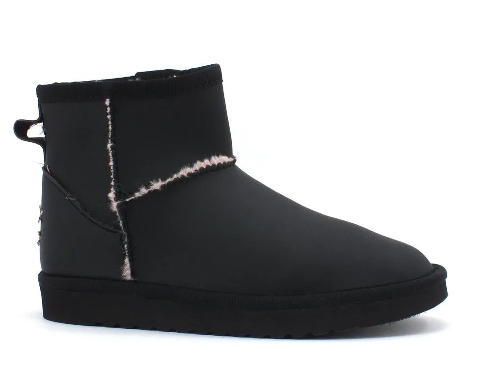 C1BERIAN Boot Montone Nero Rosa A103 BOOT