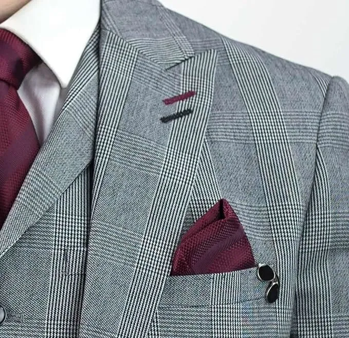 Cavani Flint Grey Check Tweed Jacket