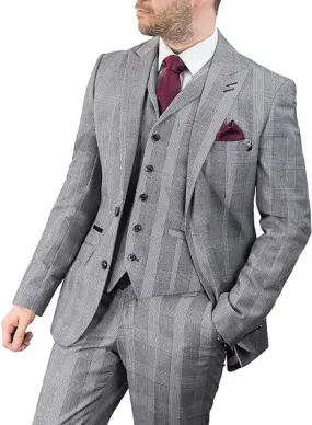 Cavani Flint Grey Check Tweed Jacket