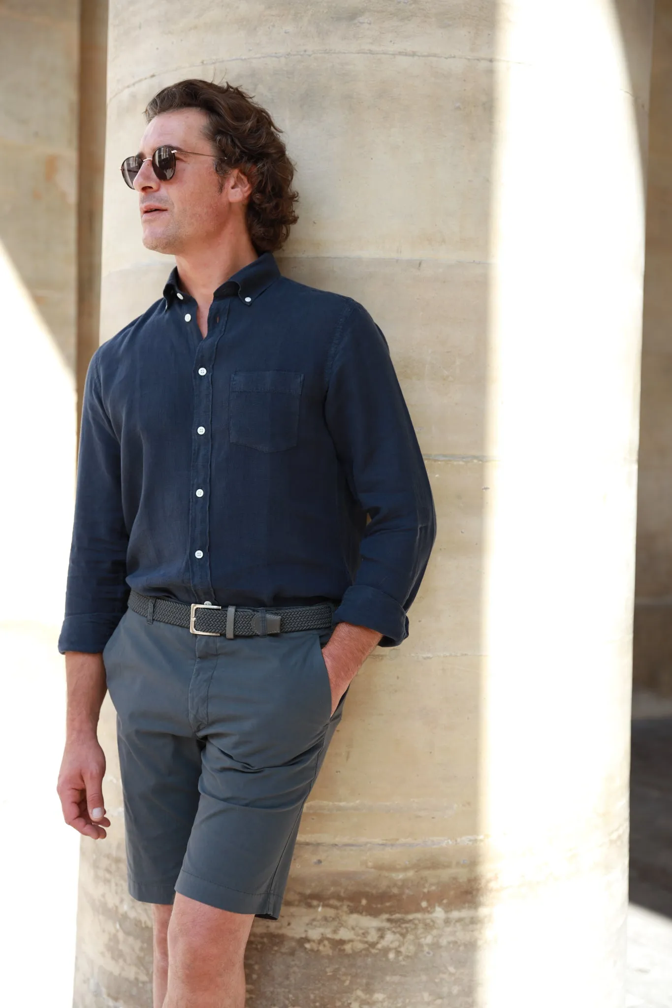 Chemise Clovis en lin - Marine