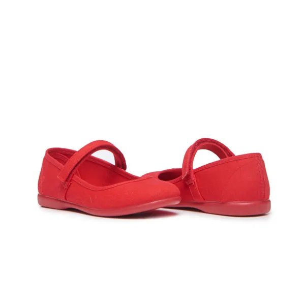 Classic Canvas Mary Janes in Red