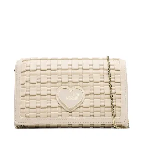 Clutch Donna con Tracolla LOVE MOSCHINO linea Smart effetto Intreccio Avorio