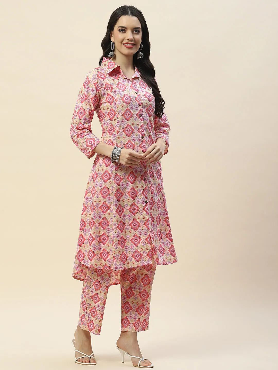 Cotton Shirt-style Kurta Set