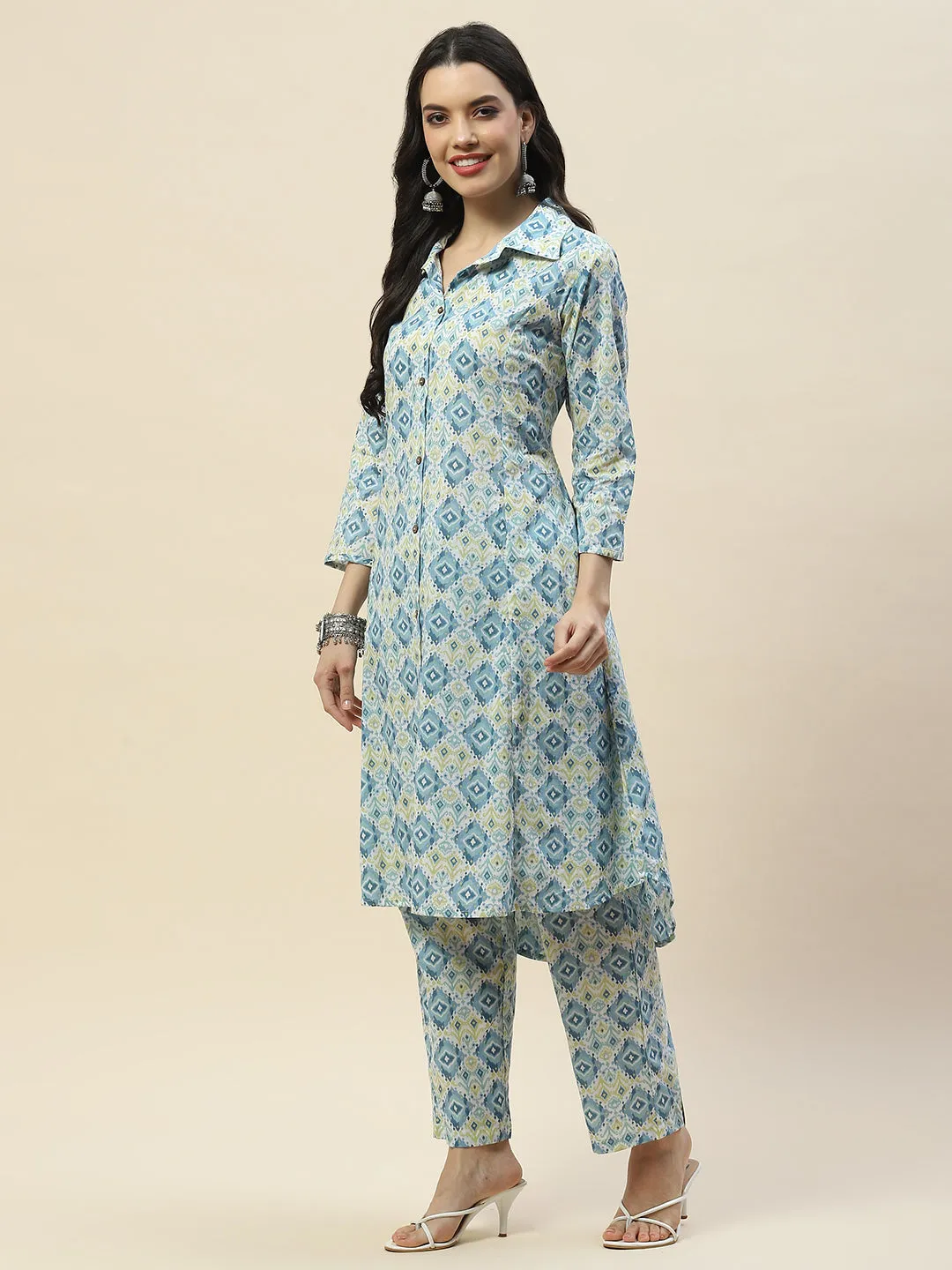 Cotton Shirt-style Kurta Set