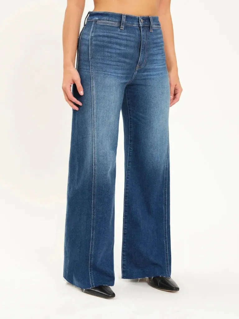 Daze Denim Far Out Seam Wide Leg in Waterfall