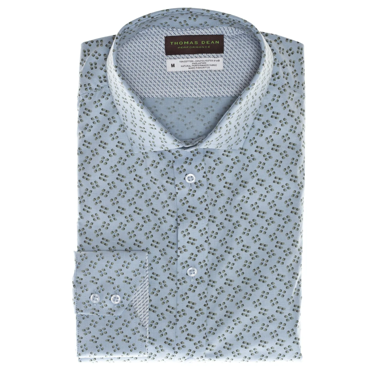 Green Print Performance Sport Shirt