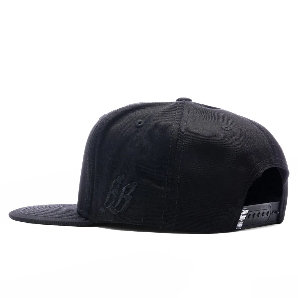 Helmet Track Snapback Hat - Black