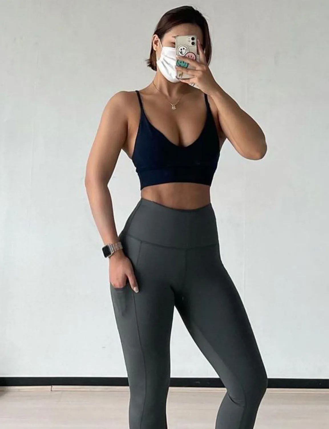 Hip Line Side Pockets Yoga Pants shadowcharcoal ins