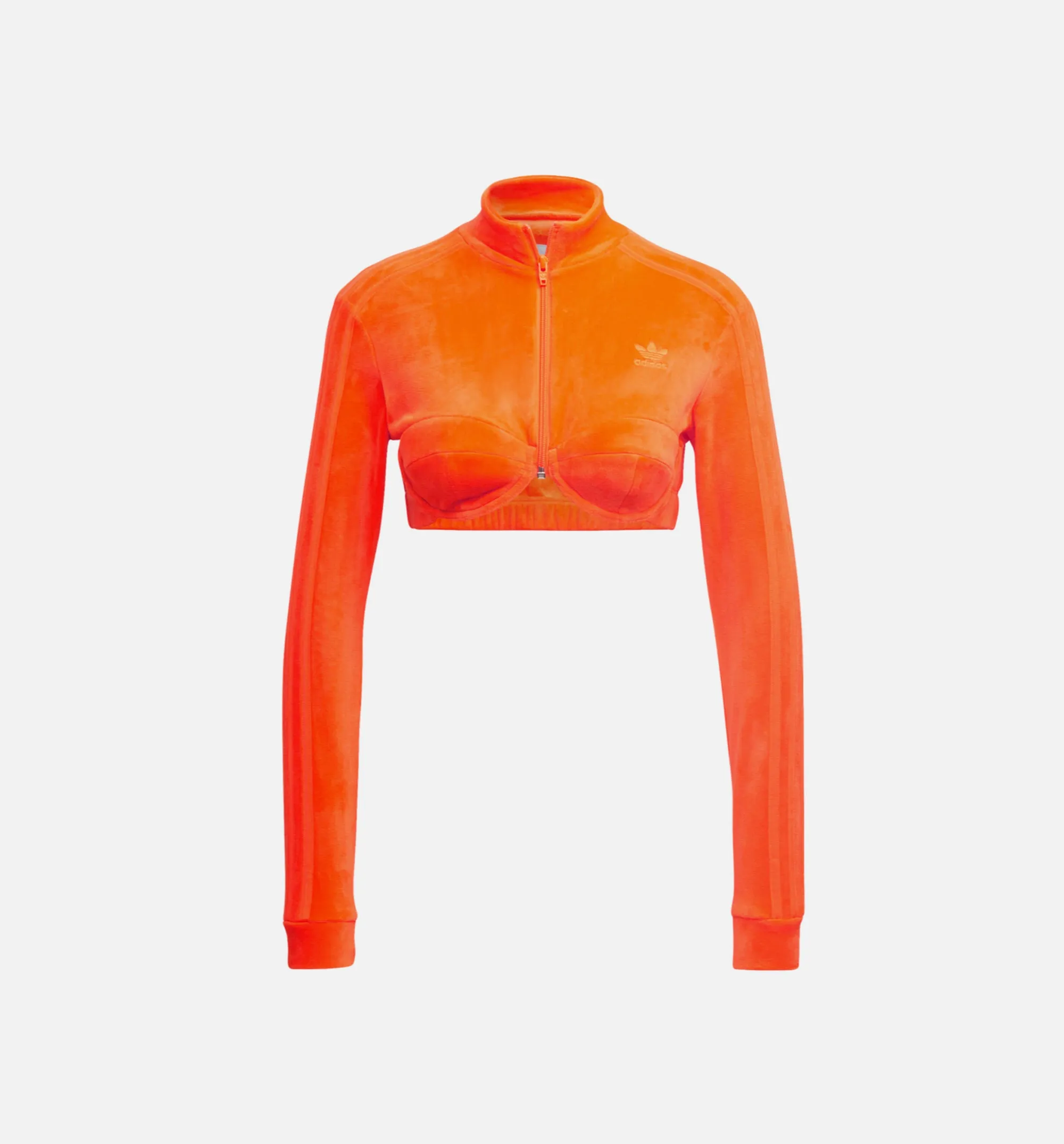 Jeremy Scott Velour Bra Track Top Womens Top - Orange