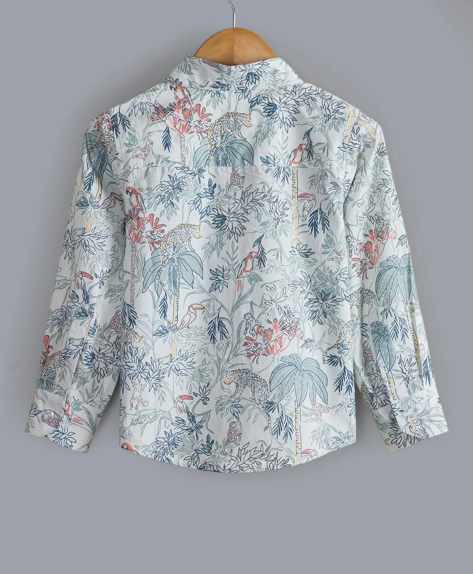 Jungle Tree Print Shirt-White