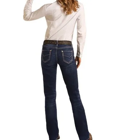 Juniors Riding Boot Cut Mid Rise Rock & Roll Denim Jeans for Women