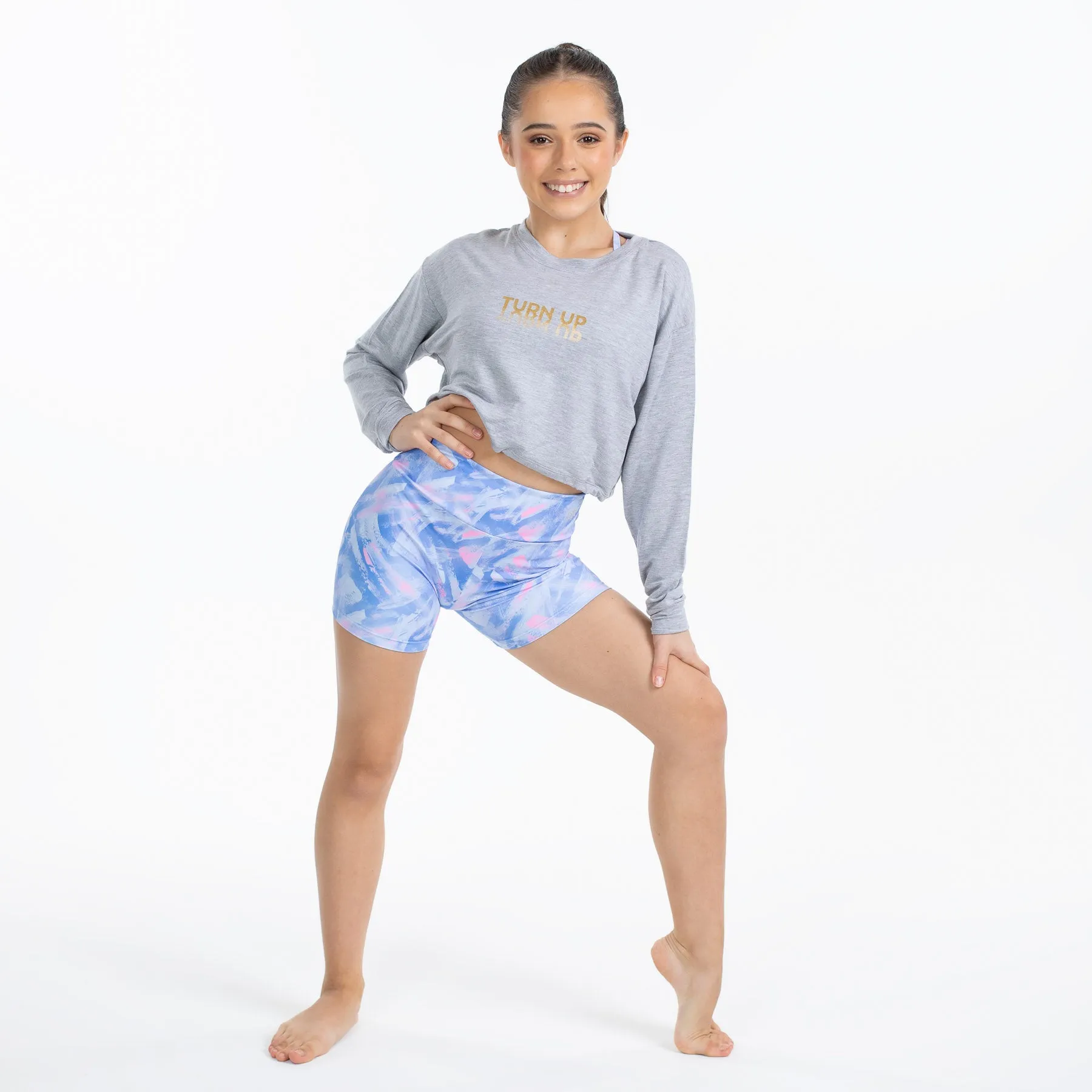 Justice: Drawstring Dance Pullover in Grey