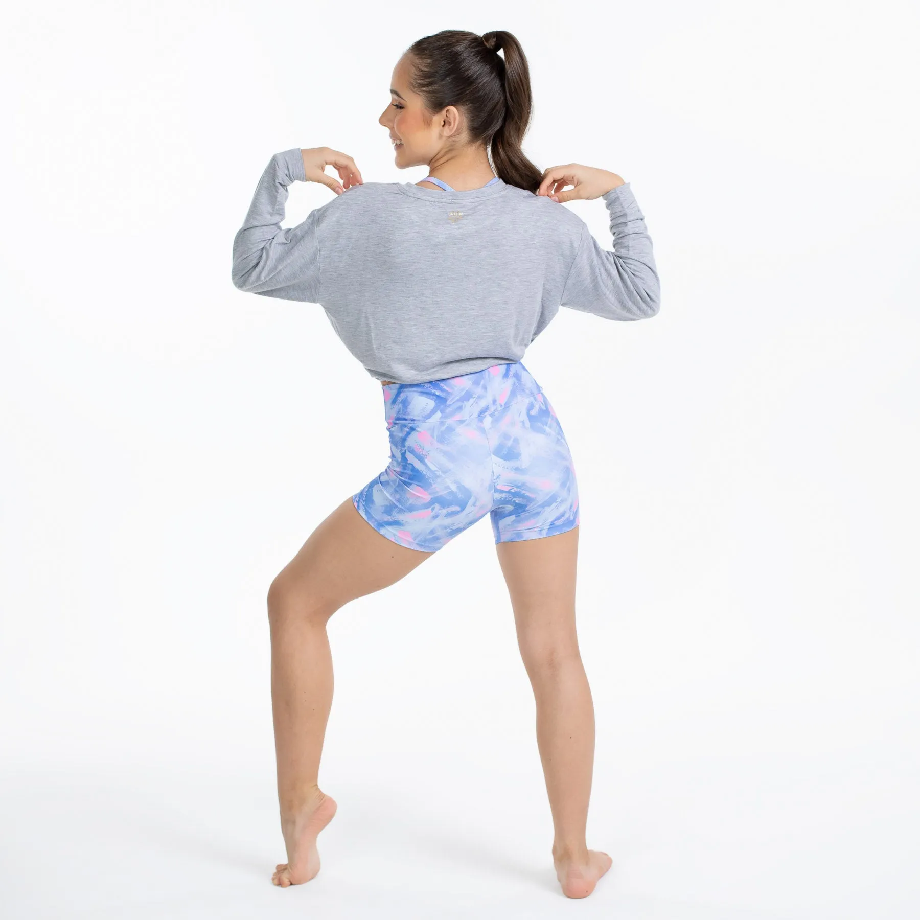 Justice: Drawstring Dance Pullover in Grey