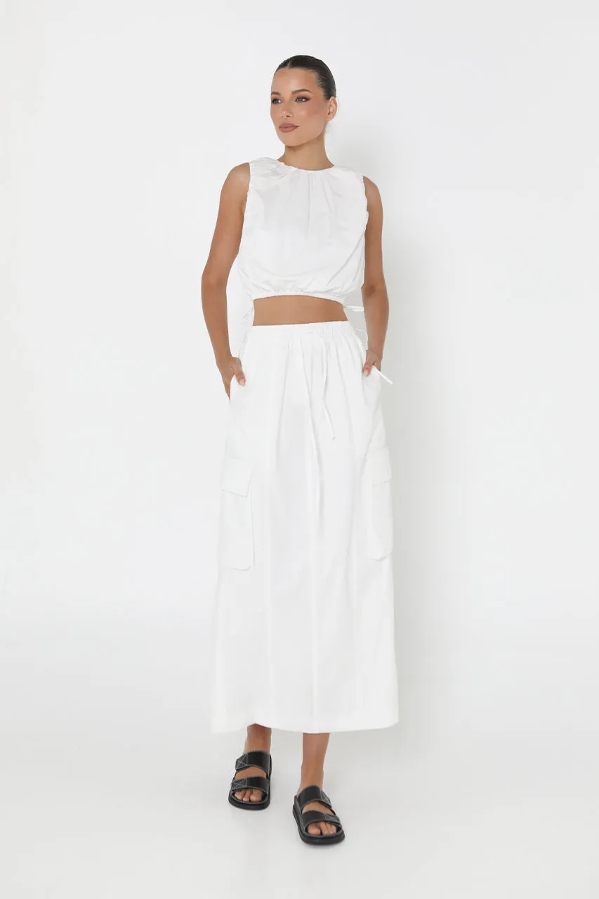 Kasey Midi Skirt | White