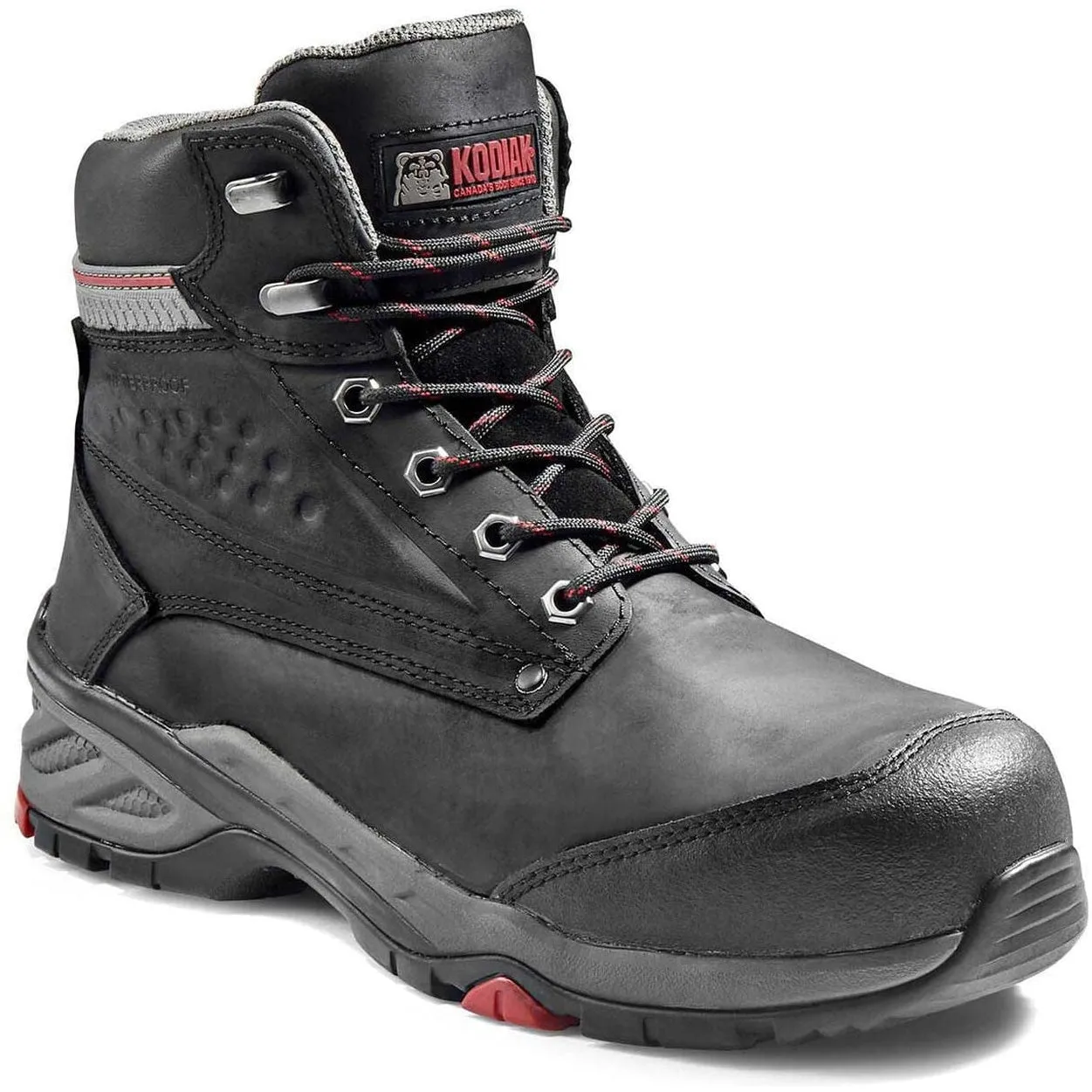 Kodiak Men's Crusade 6" Comp Toe WP Hiker Safety Work Boot -Black- K4NKBK