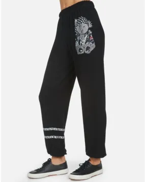 Lauren Moshi Tanzy Crystal Rocker Teddy Sweatpants