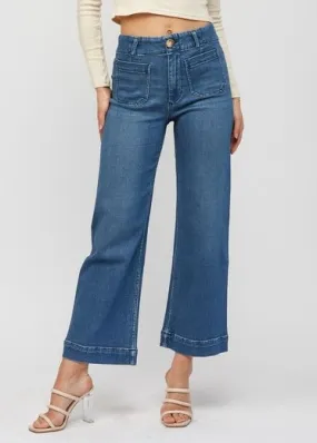 Luella Super High Rise Wide Leg Cropped Jeans