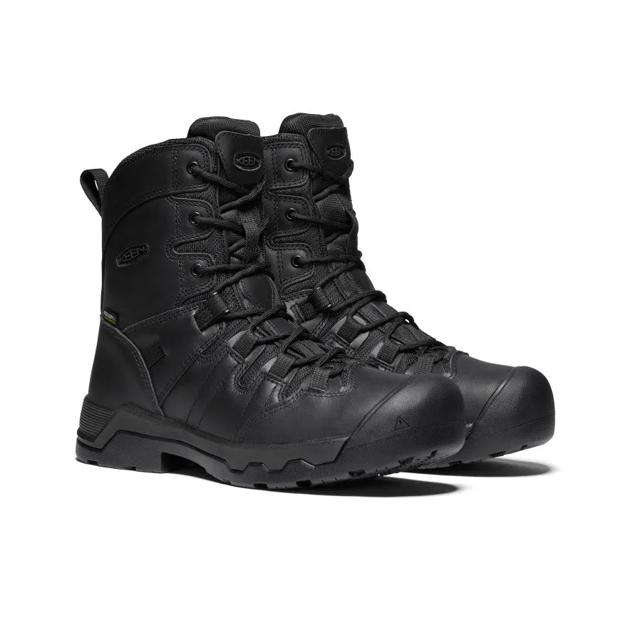 Men's Detroit Plus 8" Zip Waterproof Boot (Soft Toe)  |  Black/Black