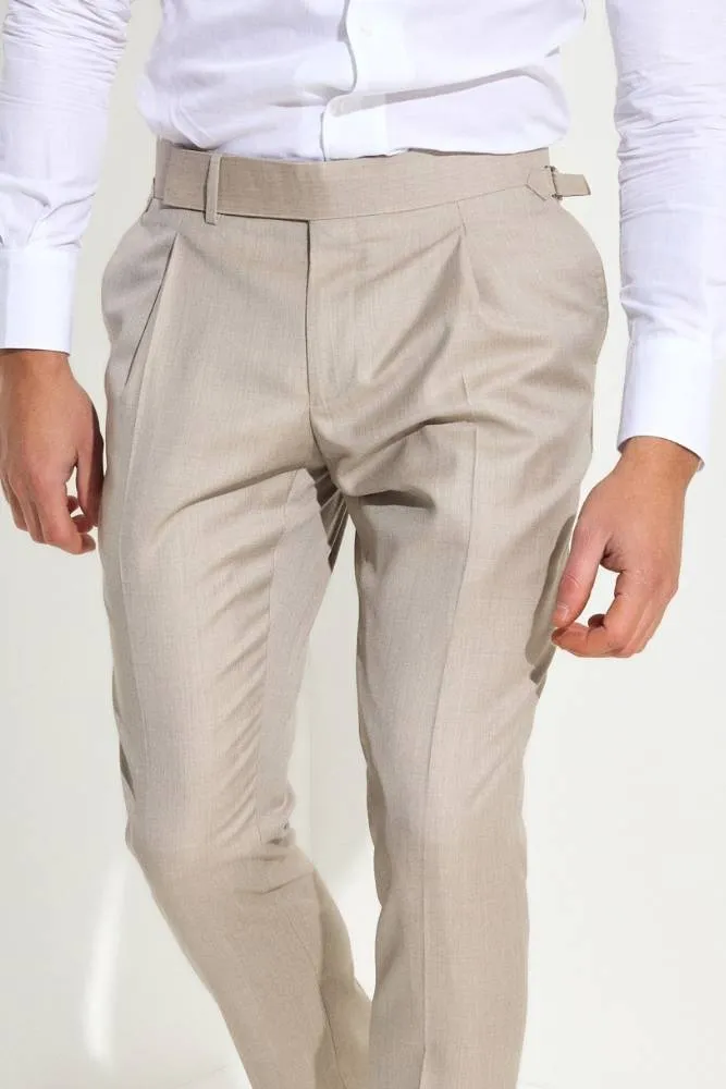 Milan Trouser - Sand s130 Wool