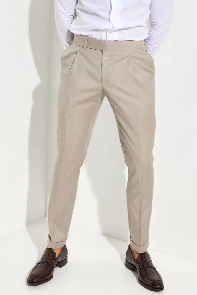 Milan Trouser - Sand s130 Wool