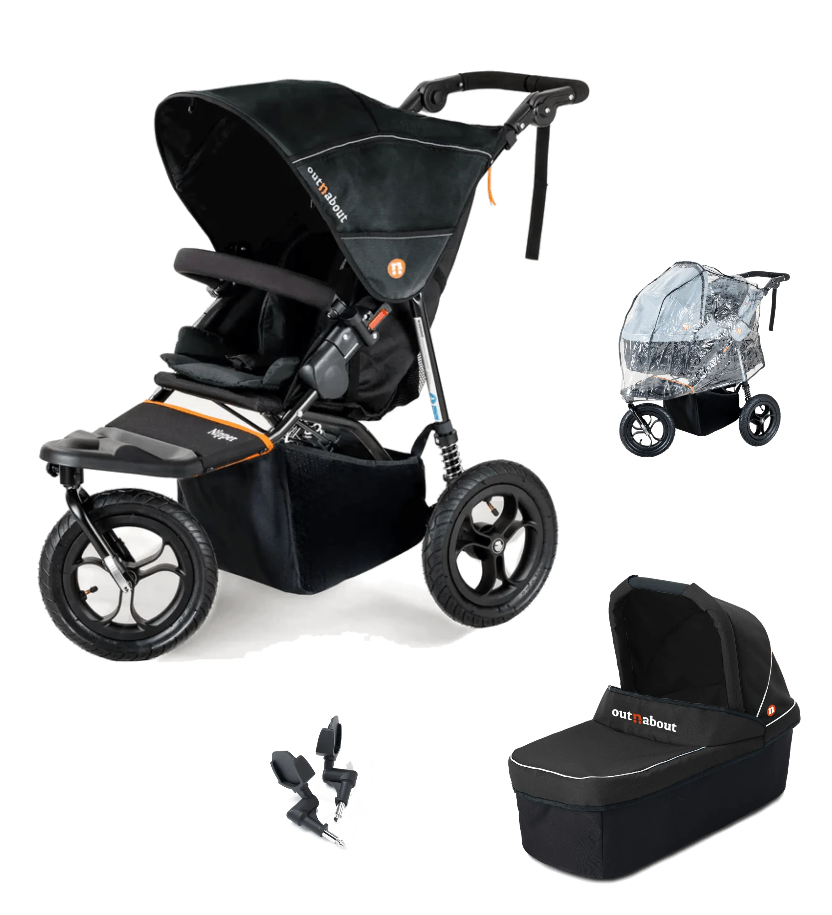 Out n About Nipper V5 Single Pushchair Starter Bundle - Summit Black