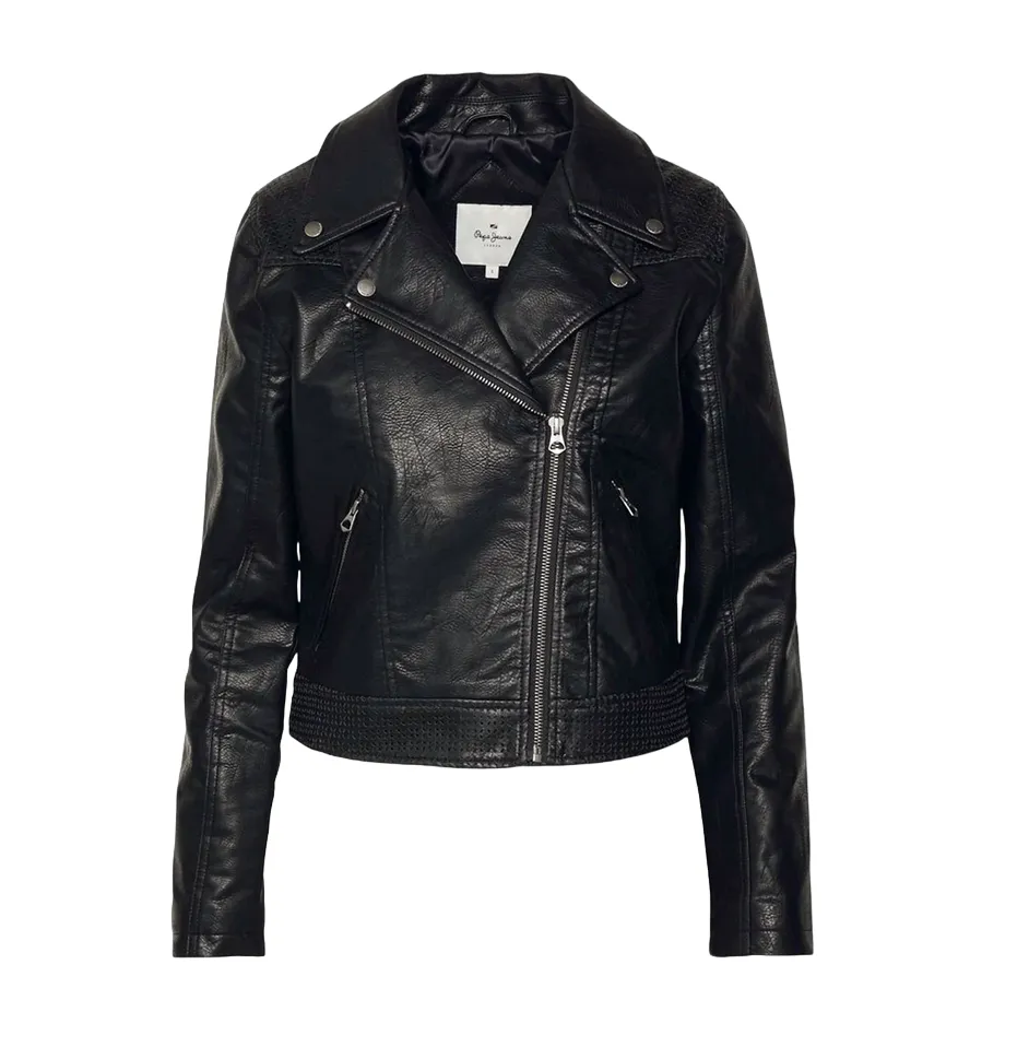 Pepe Jeans Masie eco-leather biker jacket PL402232 black