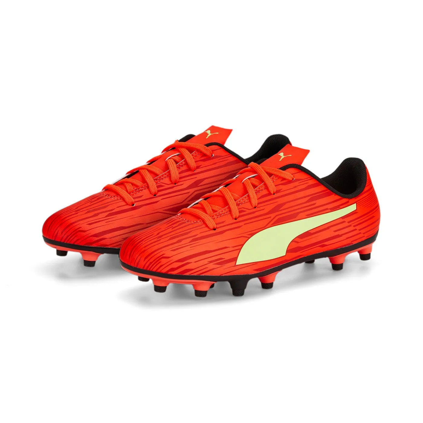 Puma Rapido III FG-AG Jr football boot for boys 106576 07 red-fresh-yellow-chili pepper