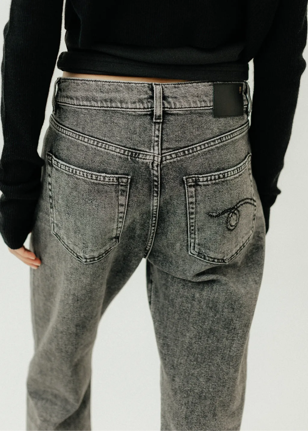 R13 Boyfriend Jeans in Vintage Grey