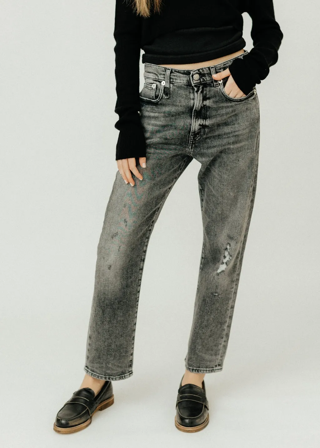 R13 Boyfriend Jeans in Vintage Grey