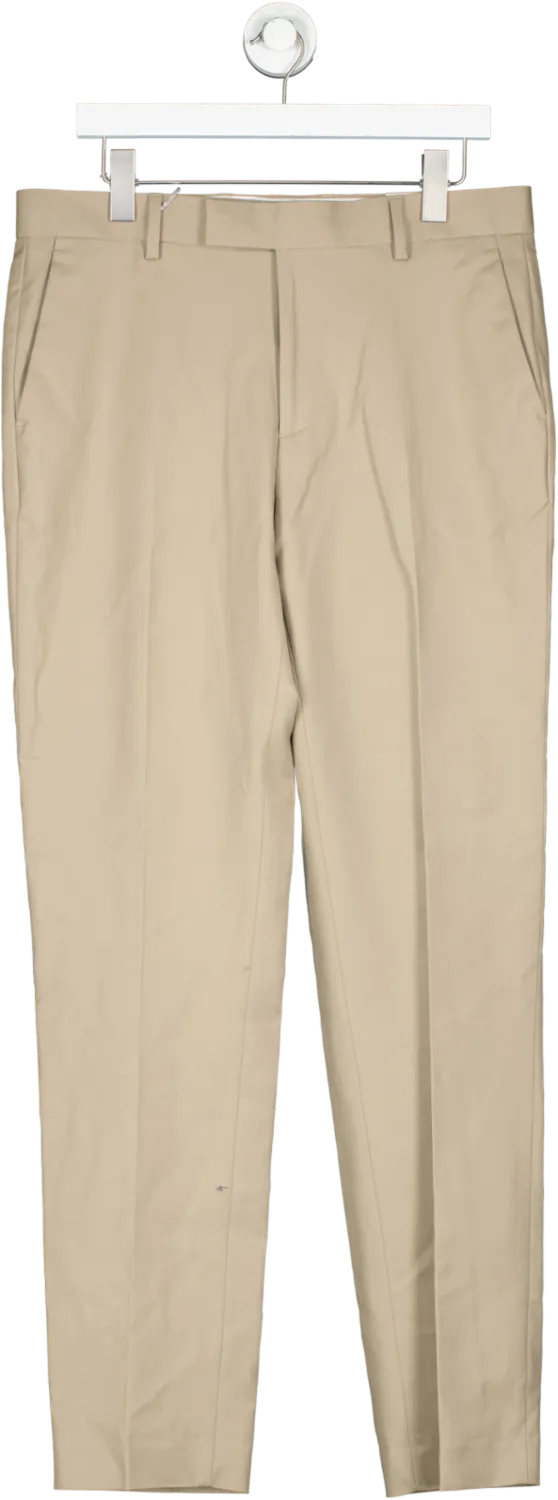 River Island Beige Slim Fit Smart Chino Trousers W34