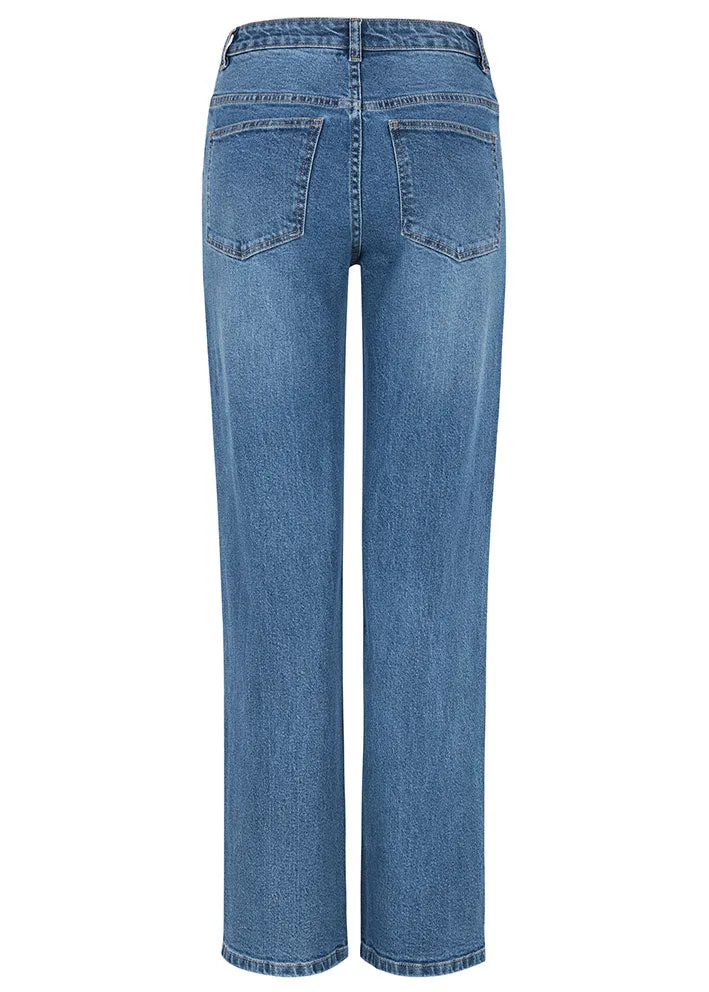 Soft Rebels Willa Midwaist Wide Jeans - True Blue