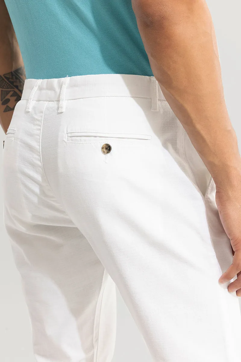 Stygian White Linen Pant