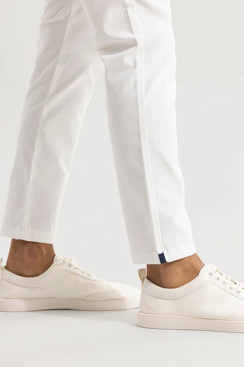 Stygian White Linen Pant