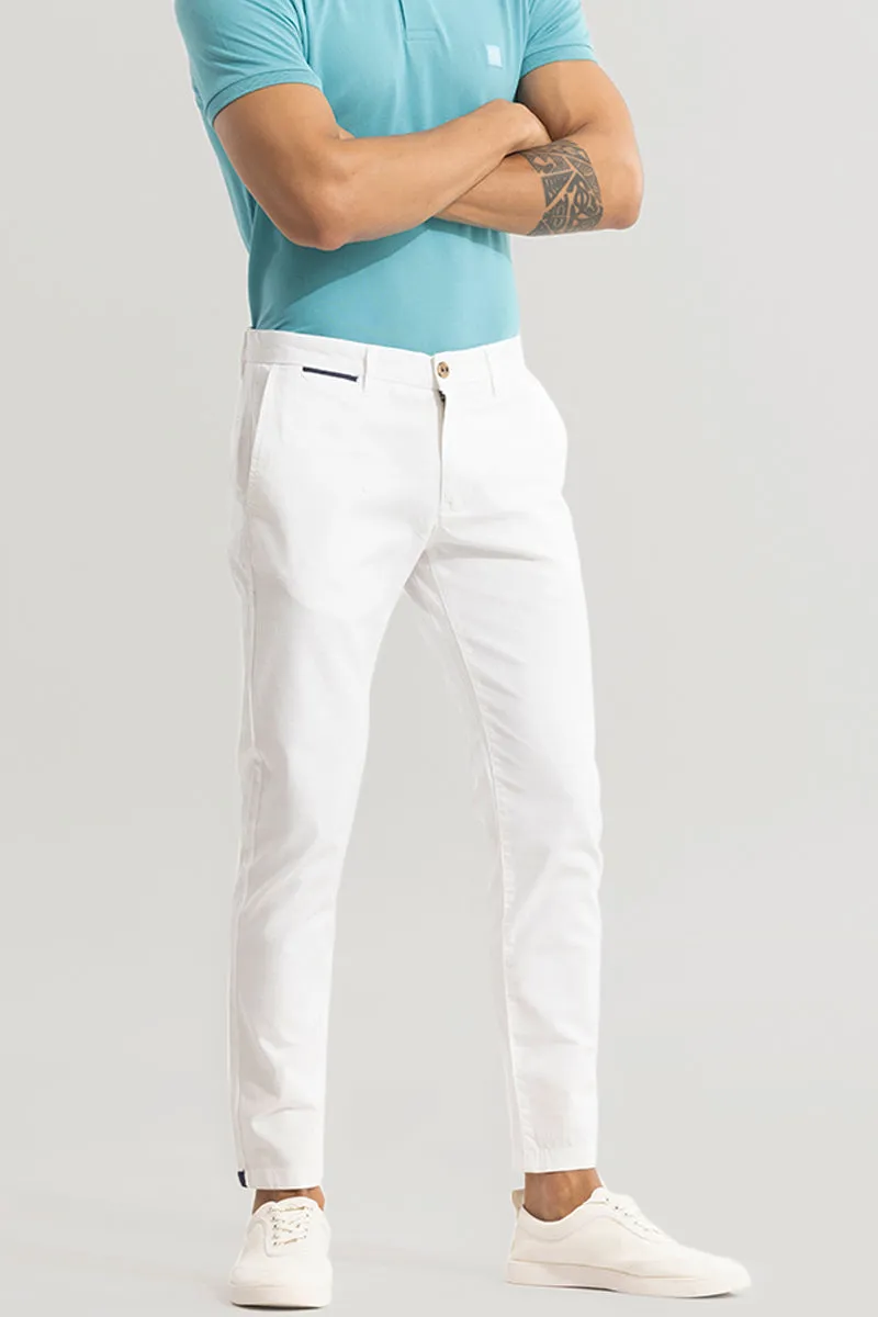 Stygian White Linen Pant