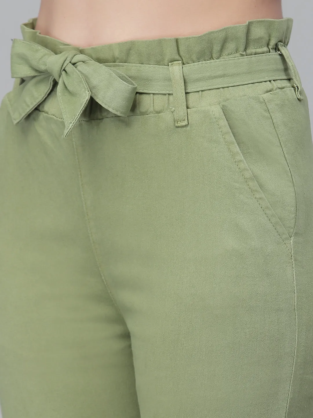 Style Quotient Women Green Slim Fit Trousers