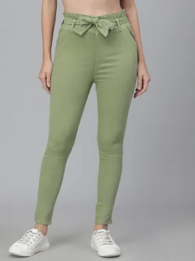 Style Quotient Women Green Slim Fit Trousers